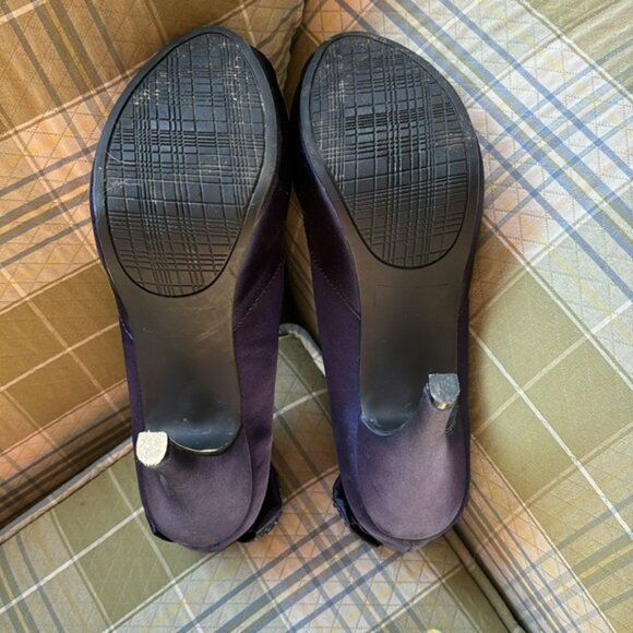 👛 (ANY 2/$25) EXPRESSION Florenz Blu 4.25” Open Toe Heels - Picture 7 of 8